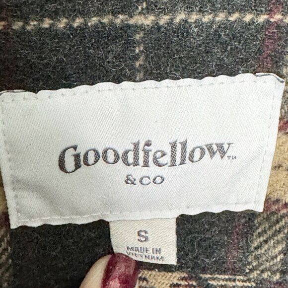 Goodfellow Plaid Shacket Men’s Size Small Plaid Jacket Shirt Gray Brown Grandpa - Picture 3 of 6